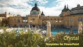  Presentation with budapest - PPT layouts with szechenyi-spa-bath-budapest-hungary background and a tawny brown colored foreground