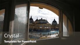  Presentation with budapest - Presentation theme featuring szechenyi-spa-bath-budapest-hungary background and a dark gray colored foreground