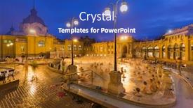  Presentation with hungary travel - Beautiful PPT theme featuring szechnyi-thermal-bath-spa backdrop and a cobalt blue colored foreground
