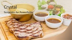  Presentation with bone marrow stem cells - Cool new PPT theme with t-bone beef steak serve backdrop and a lemonade colored foreground