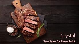  Presentation with bone - Presentation theme consisting of t-bone-beef-steak background and a wine colored foreground