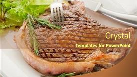 Presentation with bone - Amazing theme having t-bone on dish close backdrop and a red colored foreground
