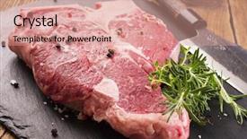  Presentation with bone - Theme consisting of t-bone steak background and a coral colored foreground
