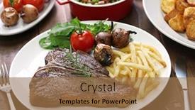  Presentation with bone - Presentation theme featuring t-bone steak background and a coral colored foreground