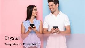  Presentation with man joined woman - Theme featuring t cell - image of cheerful man background and a lemonade colored foreground