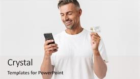  Presentation with happy birthday card brother - Presentation design enhanced with t cell - image of happy man 30s background and a lemonade colored foreground