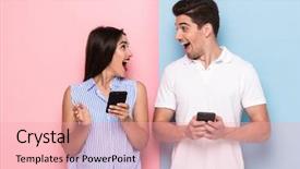  Presentation with joyful - Cool new presentation theme with t cell - image of joyful man backdrop and a  colored foreground