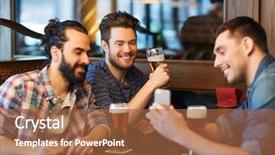  Presentation with people mobile technology - Audience pleasing slide deck consisting of t l phonie - people men leisure friendship backdrop and a red colored foreground