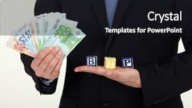  Presentation with colour blocking building blocks - Theme with t p - banknotes and letter blocks background and a wine colored foreground