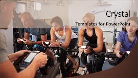  Presentation with trainer - PPT theme having t p - male trainer taking class background and a soft green colored foreground