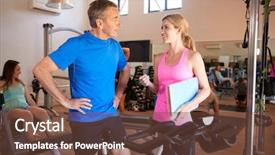  Presentation with female ovary cycle - Audience pleasing PPT theme consisting of t p - senior man exercising on cycling backdrop and a tawny brown colored foreground