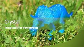  Presentation with dinosaur - PPT layouts featuring t rex - dinosaur in the grass background and a tawny brown colored foreground