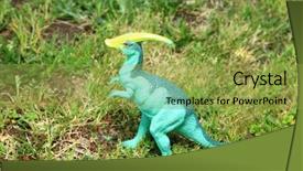  Presentation with dinosaur - PPT theme with t rex - dinosaur in the grass background and a  colored foreground