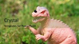  Presentation with dinosaur - PPT theme enhanced with t rex - dinosaur in the grass background and a  colored foreground