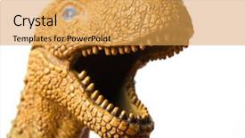  Presentation with prehistoric - Amazing PPT theme having t rex - tyrannosaurus - prehistoric era dinosaur backdrop and a yellow colored foreground
