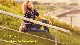  Presentation with grass dark - Presentation theme with t-shirt and dark blue background and a tawny brown colored foreground