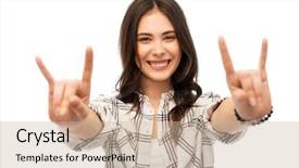  Presentation with design rock - Presentation having t-shirt design and people background and a  colored foreground