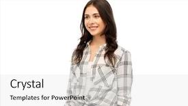  Presentation with girl design - Cool new presentation with t-shirt design and people backdrop and a  colored foreground