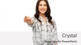  Presentation with t shirt on hanger design - Beautiful presentation theme featuring t-shirt design and people backdrop and a  colored foreground