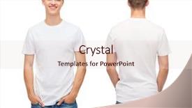  Presentation with t shirt on hanger design - Audience pleasing PPT theme consisting of t-shirt design and people backdrop and a lemonade colored foreground