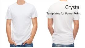  Presentation with design - PPT theme enhanced with t-shirt design and people background and a sky blue colored foreground