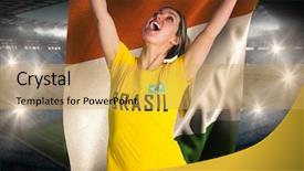  Presentation with football blue - Colorful PPT theme enhanced with t-shirt holding ivory coast backdrop and a yellow colored foreground