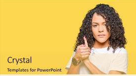  Presentation with shooting gun - PPT theme enhanced with t-shirt holding symbolic gun background and a yellow colored foreground