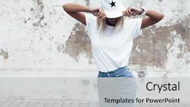  Presentation with tshirt - Theme featuring t-shirt jeans and baseball background and a light gray colored foreground