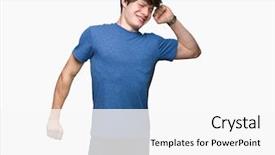  Presentation with relaxed sleeping - PPT theme featuring t-shirt over isolated back background and a white colored foreground