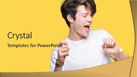  Presentation with dance and music - Colorful slide deck enhanced with t-shirt over isolated background backdrop and a yellow colored foreground