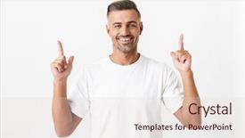  Presentation with microwave imaging image of modern - PPT theme featuring t-shirt pointing fingers upward background and a lemonade colored foreground