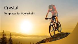  Presentation with cyclist - Amazing presentation theme having t-shirt riding the bike backdrop and a lemonade colored foreground