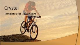  Presentation with cyclist - Colorful presentation design enhanced with t-shirt riding the bike backdrop and a lemonade colored foreground