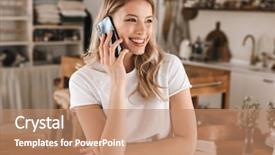  Presentation with car accident cell phone - Slide deck enhanced with t-shirt talking on cell background and a  colored foreground