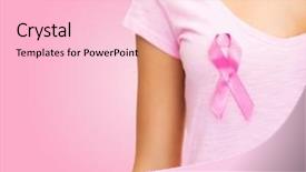  Presentation with breast cancer shirt - PPT theme having t-shirt with breast cancer background and a lemonade colored foreground