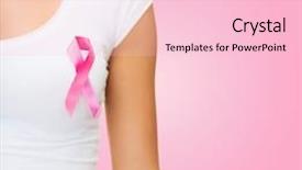  Presentation with breast cancer shirt - Cool new PPT theme with t-shirt with breast cancer backdrop and a  colored foreground