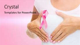  Presentation with breast cancer shirt - Amazing presentation design having t-shirt with pink breast backdrop and a  colored foreground