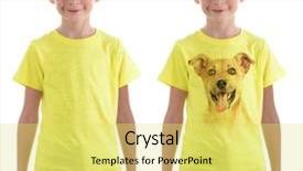  Presentation with design - Cool new presentation theme with t-shirt with print backdrop and a yellow colored foreground