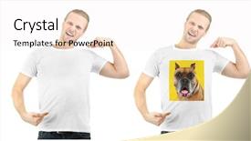  Presentation with design - Audience pleasing presentation design consisting of t-shirt with print backdrop and a sky blue colored foreground