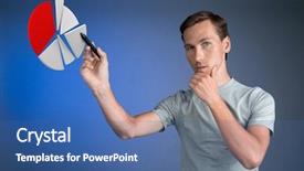  Presentation with pie chart - Cool new theme with t-shirt working with pie backdrop and a ocean colored foreground