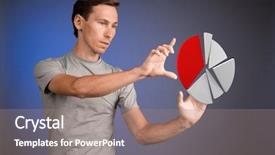  Presentation with pie chart - Cool new PPT theme with t-shirt working with pie backdrop and a gray colored foreground