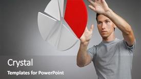  Presentation with pie chart - Cool new theme with t-shirt working with pie backdrop and a gray colored foreground