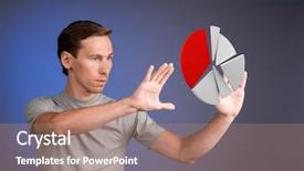  Presentation with pie chart - Theme featuring t-shirt working with pie background and a coral colored foreground