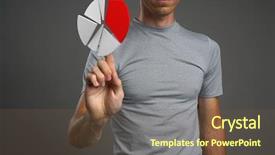  Presentation with pie chart - Amazing slide set having t-shirt working with pie backdrop and a tawny brown colored foreground