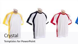  Presentation with polo - Beautiful presentation theme featuring t shirts isolated on white backdrop and a light gray colored foreground
