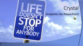  Presentation with stop - Beautiful theme featuring t stop for anybody sign backdrop and a light blue colored foreground