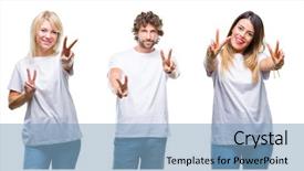  Presentation with people collage - Presentation theme enhanced with t v - collage of group of people background and a light blue colored foreground