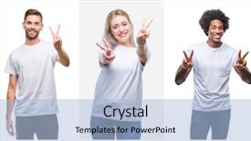  Presentation with people collage - Cool new presentation theme with t v - collage of group of young backdrop and a light blue colored foreground