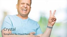  Presentation with arab - Beautiful slide deck featuring t v - middle age arab man wearing backdrop and a sky blue colored foreground