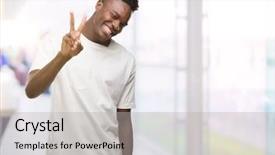  Presentation with populations african american - Cool new presentation theme with t v - young african american man wearing backdrop and a light gray colored foreground